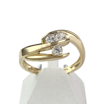Bague d'occasion or 750 jaune zirconias
