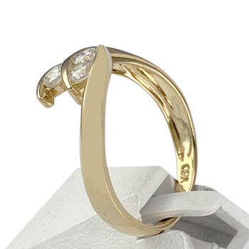 Bague d'occasion or 750 jaune zirconias