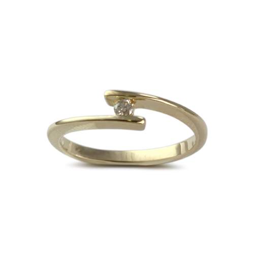 Solitaire d'occasion or 750 jaune diamant
