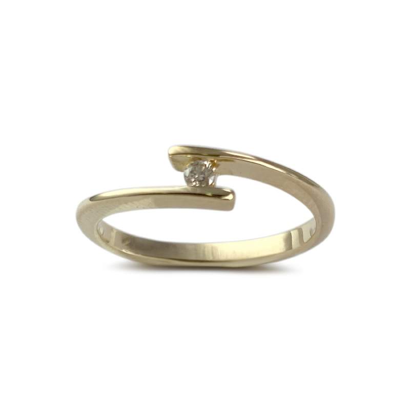 Solitaire d'occasion or 750 jaune diamant - vue 1