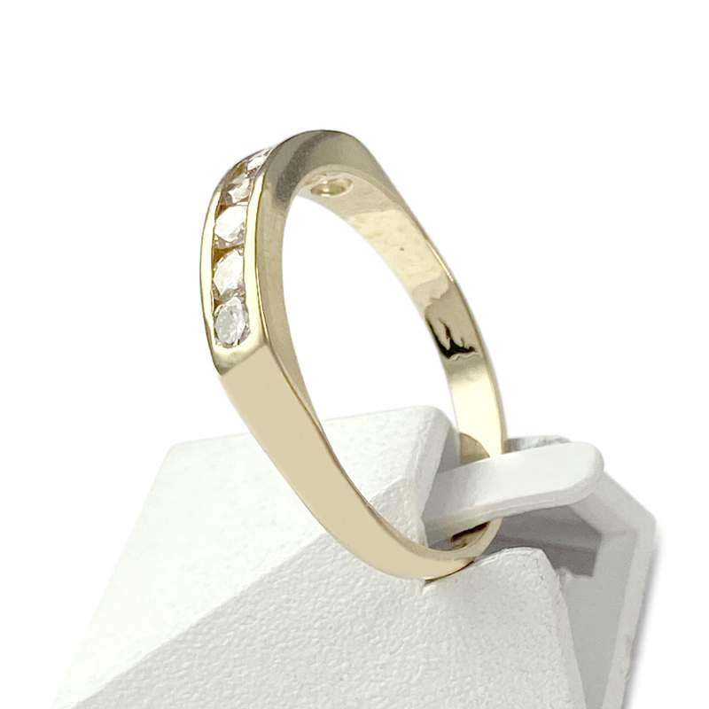 Bague d'occasion or 750 jaune diamants - vue 2