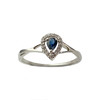 Bague d'occasion or 375 blanc saphir diamants - vue V1