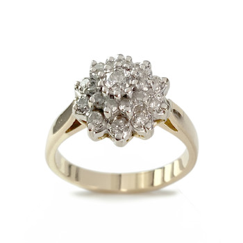 Tweedehands ring 2 goud 750 diamanten