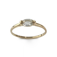 Bague d'occasion or 750 jaune aigue marine