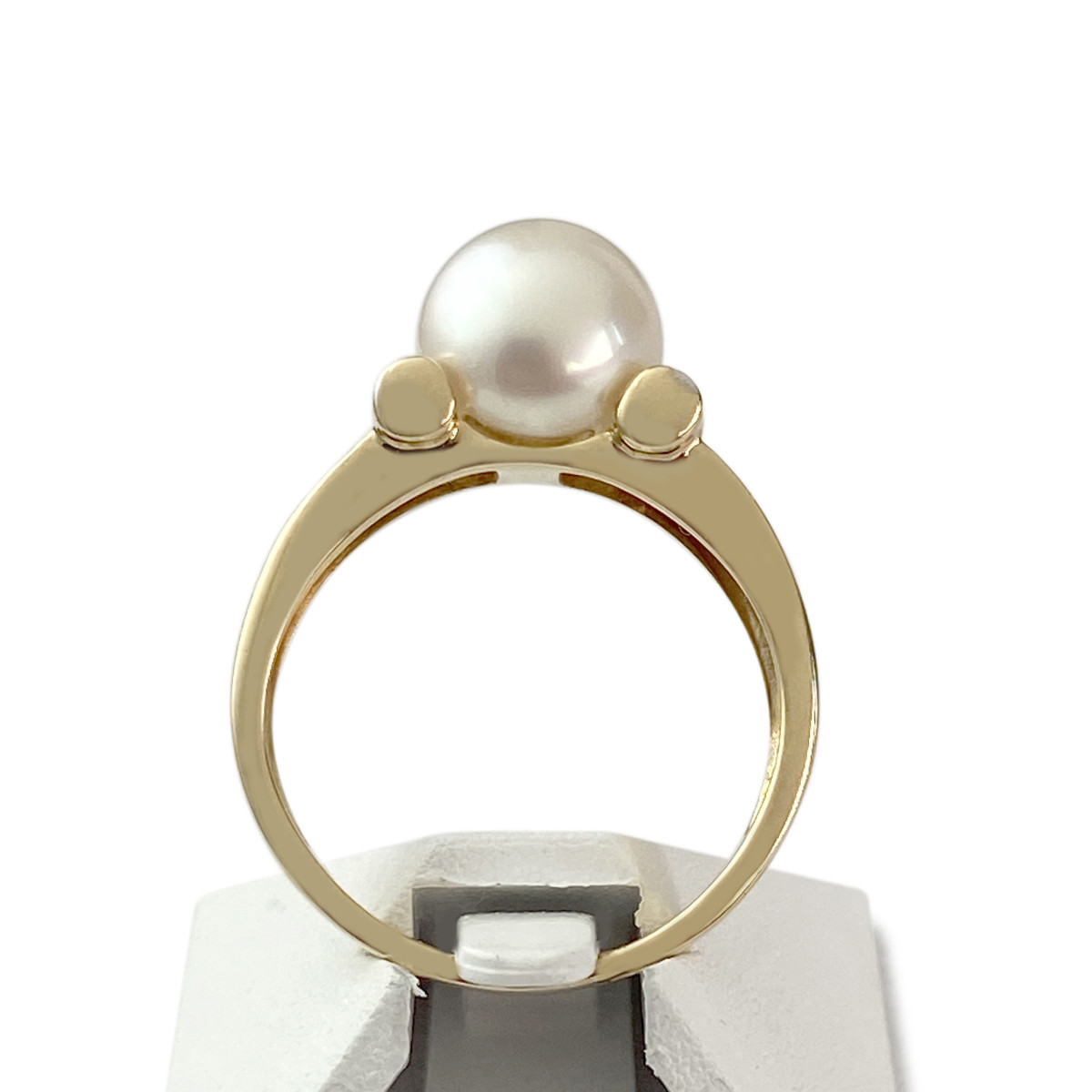Bague d'occasion or 750 2 tons perle de culture diamants - vue 3