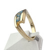 Bague d'occasion or 750 jaune topazes bleues traitées - vue V2
