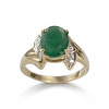Bague d'occasion or 585 2 tons émeraude diamants - vue V1