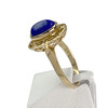 Bague d'occasion or 750 jaune lapis lazuli ovale cabochon - vue V2