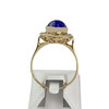 Bague d'occasion or 750 jaune lapis lazuli ovale cabochon - vue V3