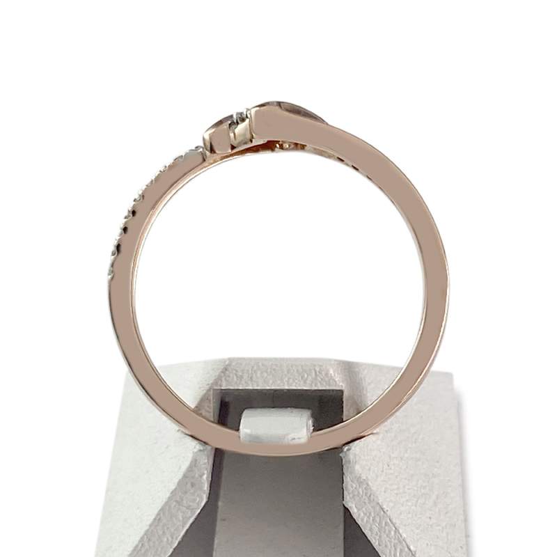 Bague d'occasion or 375 2 tons diamants - vue 3