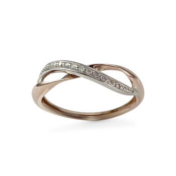 Precious metal ring 2 gold 375 diamonds