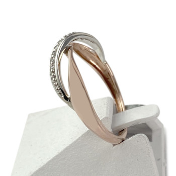 Precious metal ring 2 gold 375 diamonds
