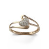 Bague d'occasion or 375 2 tons diamants - vue V1