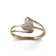 Bague d'occasion or 375 2 tons diamants