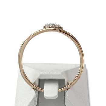 Second hand ring gold 375 2 tone diamonds