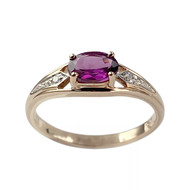 Bague d'occasion or 375 2 tons grenat rhodolite diamants
