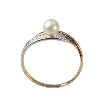 Bague d'occasion or 750 2 tons perle de culture