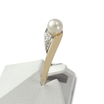 Bague d'occasion or 750 2 tons perle de culture