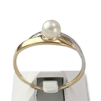 Bague d'occasion or 750 2 tons perle de culture
