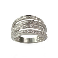 Bague d'occasion or 750 blanc diamants