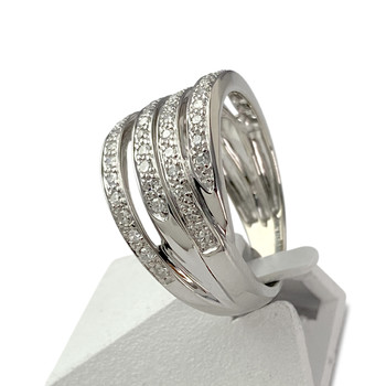 Second-hand gold ring 750 white diamonds