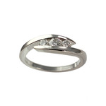 Pre-owned 750 white gold ring with diamonds - view 1