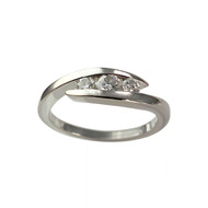 Bague d'occasion or 750 blanc diamants