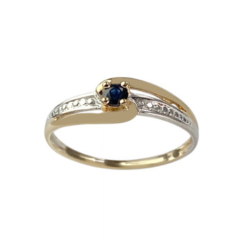 Bague d'occasion or 750 2 tons saphir