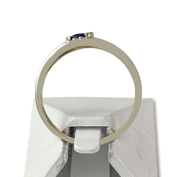 Bague d'occasion 2 ors 375 saphir diamants