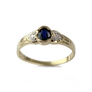 Bague d'occasion or 750 jaune saphir diamants