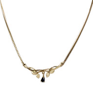 Collier d'occasion or 750 jaune maille anglaise saphir 44 cm