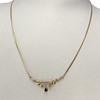 Collier d'occasion or 750 jaune maille anglaise saphir 44 cm - vue V2