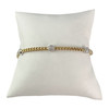Bracelet d'occasion 2 ors 750 maille fantaisie diamants 19 cm - vue V1
