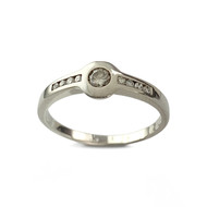 Bague d'occasion or 750 blanc diamants