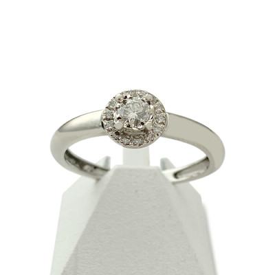Bague d'occasion or 750 blanc diamants - vue 1
