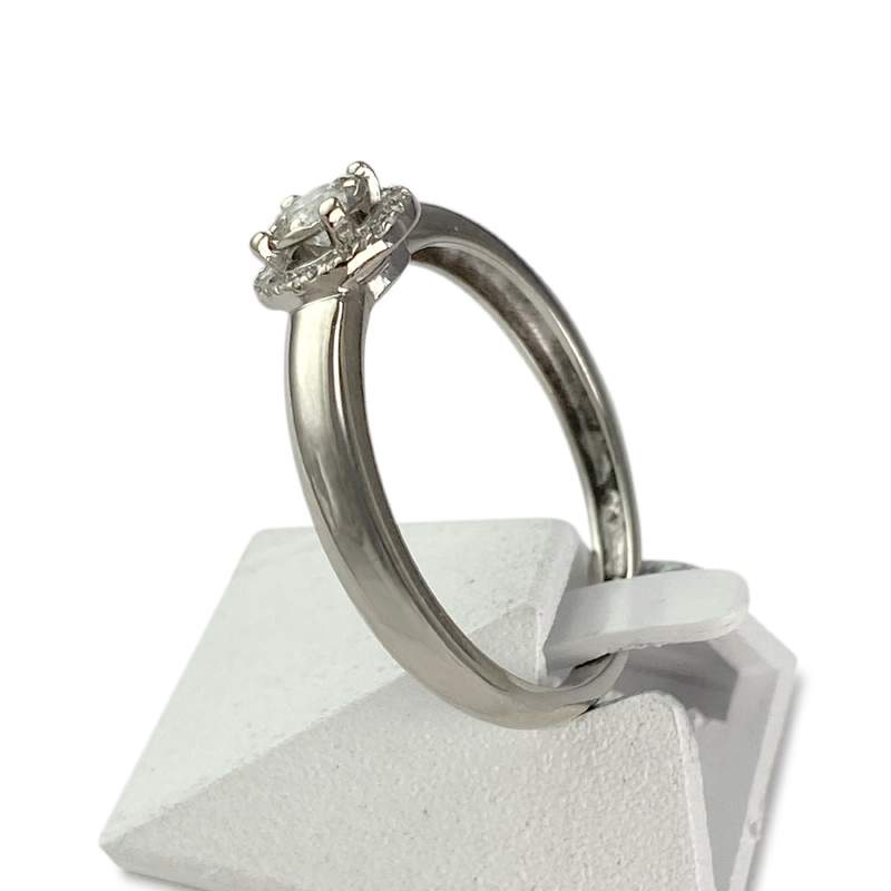 Bague d'occasion or 750 blanc diamants - vue 2