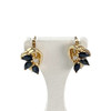 Boucles d'oreilles clous d'occasion or 750 jaune saphirs diamants - vue V1