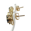 Boucles d'oreilles clous d'occasion or 750 jaune saphirs diamants - vue V2