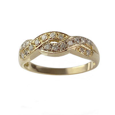 Bague d'occasion or 750 2 tons diamants