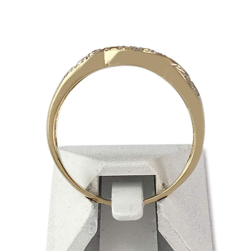 Second hand ring gold 750 2 tone diamonds - view 3