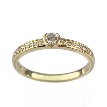 Second-hand gold ring 750 yellow diamonds