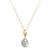 Collier d'occasion or 750 jaune maille forçat perles 42 cm - vue V1