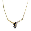 Collier d'occasion or 750 2 tons maille haricot saphirs diamants 42 cm - vue V1