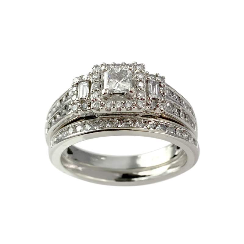 Duo bague d'occasion or 750 blanc diamants - vue 1
