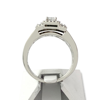 Duo tweedehands gouden ring 750 witte diamanten