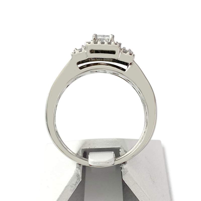 Duo bague d'occasion or 750 blanc diamants - vue 3