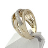 Bague d'occasion or 375 2 tons diamants - vue V2