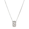 Collier d'occasion or 375 blanc maille gourmette diamants 49,5 cm - vue V1