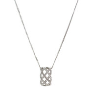 Collier d'occasion or 375 blanc maille gourmette diamants 49,5 cm