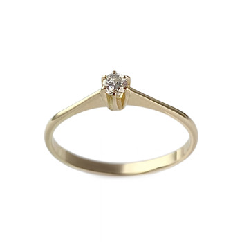 Solitaire d'occasion or 750 jaune diamant